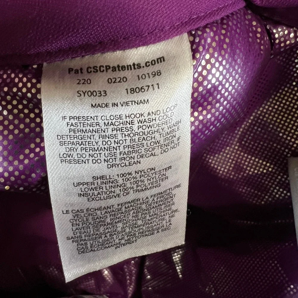Columbia Kids Bugaboo II Snow Pants Purple Omni-Heat Insulated Size M 10/12
